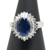Pt900 プラチナ サファイア2.22ct ダイヤ0.46ct リング 指輪 レディース 8号 【中古】
