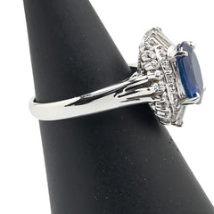 Pt900 プラチナ サファイア2.22ct ダイヤ0.46ct リング 指輪 レディース 8号 【中古】