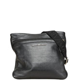 アルマーニ ロゴ ショルダーバッグ ブラック レザー レディース ARMANI 【中古】