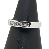 Pt900 プラチナ ダイヤ0.21ct 一文字 リング 指輪 レディース 9.5号 【中古】