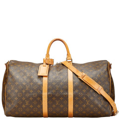 ルイ ヴィトン モノグラム キーポル バンドリエール 55 ボストンバッグ ショルダーバッグ 2WAY M41414 ブラウン PVC レザー レディース LOUIS VUITTON 【中古】