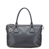 グッチ インターロッキングG ハンドバッグ 449659 ブラック レザー レディース GUCCI 【中古】