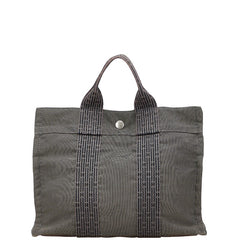エルメス エールライン トートPM ハンドバッグ トートバッグ グレー キャンバス レディース HERMES 【中古】