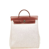 エルメス エールバッグ アドPM リュック バックパック ベージュ ブラウン トワルアッシュ レザー レディース HERMES 【中古】