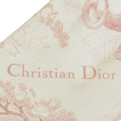 ディオール ミッツァ トワル ドゥ ジュイ スカーフ ホワイト ピンクベージュ シルク レディース Dior 【中古】
