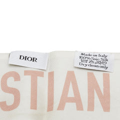 ディオール ミッツァ トワル ドゥ ジュイ スカーフ ホワイト ピンクベージュ シルク レディース Dior 【中古】