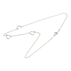 ティファニー エルサ ペレッティ 3P オープンハート ネックレス スターリングシルバー レディース TIFFANY&Co. 【中古】