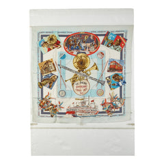 エルメス カレ90 THE ORIGINAL NEW ORLEANS CREOLE JAZZ 1923 ニューオリンズ クレオール ジャズ スカーフ ライトブルー マルチカラー レディース HERMES 【中古】
