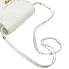 サンローラン YSLモノグラム ショルダーバッグ ホワイト レザー レディース SAINT LAURENT 【中古】