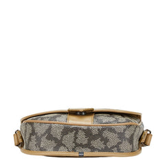 サンローラン YSLモノグラム ジラフ ショルダーバッグ ブラウン PVC レザー レディース SAINT LAURENT 【中古】