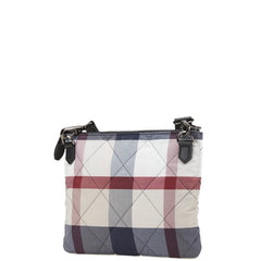 ブラックレーベル クレストブリッジ チェック 斜め掛け ショルダーバッグ マルチカラー ナイロン レザー レディース BLACK LABELCRESTBRIDGE 【中古】