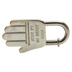 エルメス ANNEE DE LA MAIN 2002 ハンド モチーフ カデナ チャーム シルバー メタル レディース HERMES 【中古】