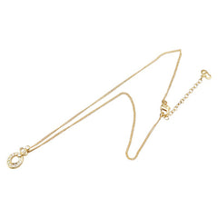 ディオール CDロゴ ラインストーン ネックレス ゴールド メッキ レディース Dior 【中古】