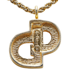 ディオール CDロゴ ラインストーン ネックレス ゴールド メッキ レディース Dior 【中古】