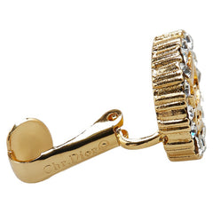 ディオール ロゴ ラインストーン イヤリング ゴールド メッキ レディース Dior 【中古】