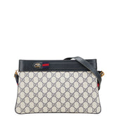 グッチ GGスプリーム シェリーライン 斜め掛け ショルダーバッグ アイボリー ネイビー PVC レザー レディース GUCCI 【中古】