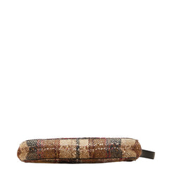 バーバリー チェック ワンショルダーバッグ ハンドバッグ ブラウン ブラック マルチカラー ツイード スウェード エナメル レディース BURBERRY 【中古】