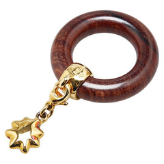 エルメス 星を巡る旅展 スカーフリング ブラウン ゴールド ウッド メッキ レディース HERMES 【中古】