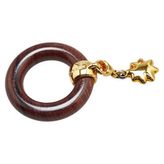 エルメス 星を巡る旅展 スカーフリング ブラウン ゴールド ウッド メッキ レディース HERMES 【中古】