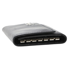 プラダ ロゴ金具 6連 キーケース ブラック レザー レディース PRADA 【中古】
