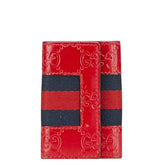 グッチ グッチシマ シェリーライン 6連 キーケース 408828 レッド ネイビー レザー レディース GUCCI 【中古】