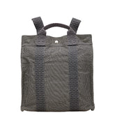 エルメス エールライン アドMM リュック バックパック グレー キャンバス レディース HERMES 【中古】