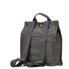 エルメス エールライン アドMM リュック バックパック グレー キャンバス レディース HERMES 【中古】