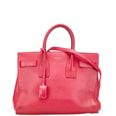 サンローラン ロゴ ショルダーバッグ ハンドバッグ 2WAY ピンク レザー レディース SAINT LAURENT 【中古】