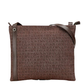 ブルガリ ロゴマニア 斜め掛け ショルダーバッグ ブラウン キャンバス レザー レディース BVLGARI 【中古】