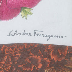 サルヴァトーレフェラガモ フラワー 花 アニマル 動物 鳥 スカーフ マルチカラー シルク レディース Salvatore Ferragamo 【中古】