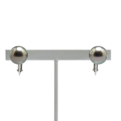 K14WG ホワイトゴールド 黒蝶真珠9.9mm イヤリング レディース 【中古】