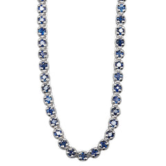 K18WG ホワイトゴールド サファイア10.46ct テニスチェーン ネックレス レディース 【中古】