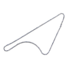 K18WG ホワイトゴールド サファイア10.46ct テニスチェーン ネックレス レディース 【中古】