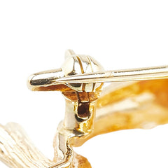 K14YG イエローゴールド ガーネット ルビー 梟 フクロウ モチーフ ブローチ ペンダントトップ レディース 【中古】