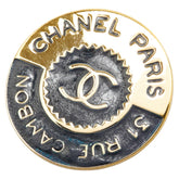 シャネル ココマーク 31 RUE CAMBON PARIS ラウンド ブローチ ゴールド ブラック メッキ レディース CHANEL 【中古】
