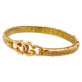 グッチ インターロッキングG ブレスレット ベージュ ゴールド パイソン メッキ レディース GUCCI 【中古】