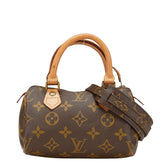 ルイ ヴィトン モノグラム ミニ スピーディ ハンドバック ショルダーバッグ 2WAY M41534 ブラウン PVC レザー レディース LOUIS VUITTON 【中古】