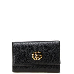 グッチ プチマーモント ダブルG キーケース 6連 456118 ブラック レザー レディース GUCCI 【中古】