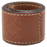 ロエベ アナグラム スラップ スモール ブレスレット ブラウン レザー レディース LOEWE 【中古】