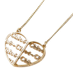 クロエ ロゴ ハート モチーフ ネックレス ゴールド メッキ レディース Chloe 【中古】