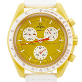 オメガ × スウォッチ SWATCH ミッション トゥ ザ サン 腕時計 S033J100 クオーツ ゴールド文字盤 ナイロン バイオセラミック メンズ OMEGA 【中古】