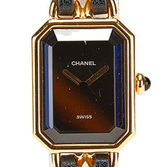 シャネル プルミエール 腕時計 サイズ:XL クオーツ ブラック文字盤 メッキ レディース CHANEL 【中古】