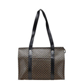 セリーヌ マカダム トートバッグ ハンドバッグ ブラック ブラウン PVC レザー レディース CELINE 【中古】