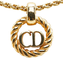 ディオール CDロゴ ラウンド ネックレス ゴールド メッキ レディース Dior 【中古】