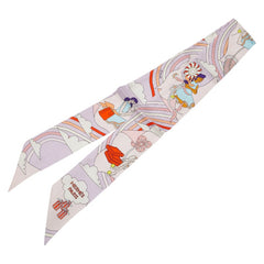 エルメス ツイリー CARRES VOLANTS 空飛ぶカレ スカーフ パープル マルチカラー シルク レディース HERMES 【中古】