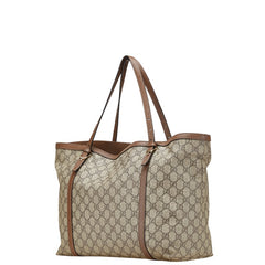 グッチ GGスプリーム トートバッグ 309613 ベージュ ブラウン レザー レディース GUCCI 【中古】
