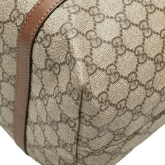 グッチ GGスプリーム トートバッグ 309613 ベージュ ブラウン レザー レディース GUCCI 【中古】
