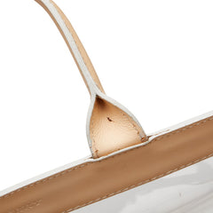 バーバリー ノバチェック ハンドバッグ トートバッグ ベージュ クリア ビニール レザー レディース BURBERRY 【中古】