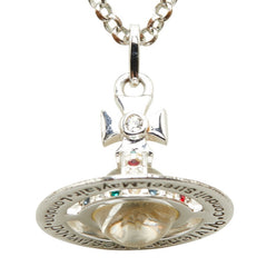 ヴィヴィアンウエストウッド オーブ ペンダント ラインストーン ネックレス シルバー メタル レディース Vivienne Westwood 【中古】
