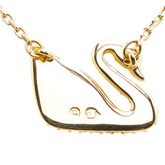 スワロフスキー Swan スワン ラインストーン ネックレス ゴールド メッキ レディース SWAROVSKI 【中古】